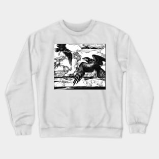 Two Ravens - Ivan Bilibin for Alexander Pushkin Crewneck Sweatshirt